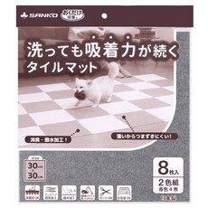 오쿠다케큐차크 반려동물용 밀림 방지 발수 타일 매트 8매입, 그레이, 1개