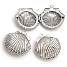 [엔비즈] 써지컬스틸 조개모양 로켓 펜던트 23mm 사진보관 목걸이 부자재