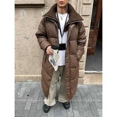 패딩 롱코트 퀼팅 디테일 헤비 다운 보온성 극대화