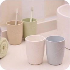 簡約磨砂塑膠漱口杯 旅行牙刷杯, 高質感,粉, 1個裝