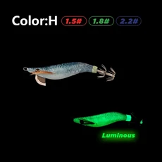 미니 에깅 오징어 미끼 1.5 # 1.8 # 2.2 # 나무 새우 낚시 미끼 미니 오징어 미끼 빛나는 문어 지그, 02 60mm 5.2g, 12 H