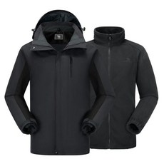 CAMEL CROWN 남성용 3 in 1 스키 스노우 재킷 방수 겨울 스노우 코트 방풍 따뜻한 플리스 안감 하이킹 레인 재킷 후드 다크 그레이/블랙. 3X-라지 144651