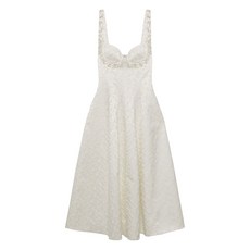 심카이 샬롯 플로럴 자카드 미디 드레스