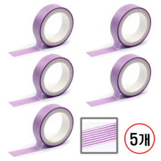 디자인마스킹 테이프 프린텍, 5개, 퍼플라인
