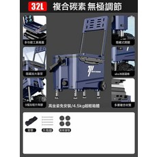 戶外新款2026釣箱全套可坐多功能臺釣裝備魚箱新型釣魚箱, 1個, 【複合碳素】帶輪-32L藏青(空箱款)♜★