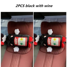 NOS 질소 산화물 병 봉제 장난감 베개 날개 달린 부드러운 자동차 시트 쿠션 장식 머리 받침 등받이 목 신, 03 2pcs black with wing