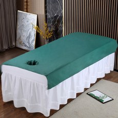 러빙랩 카마르 방수 마사지 침대시트 미용 안마 베드커버 홀형, 그린
