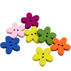 보헷 나무단추_칼라 꽃 단추 (3종 택1), 대, 140개