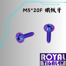 ROYAL 鈦合金螺絲 M5*20F 鐵板牙, 1個, 幻彩藍