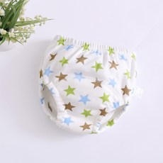 六層紗學習褲 商檢合格 透氣舒適 柔軟親膚 學習褲, 1個, 15綠色星星