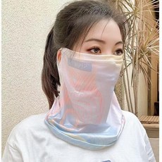 防曬面罩 男女通用防曬冰絲面罩護臉防曬時尚路亞百搭透氣騎車保護脖子, 1個, 水紋面罩【黃色】