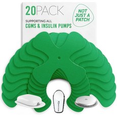 단순 패치 XPatch CGM 센서 패치(20팩) 방수 옴니포드 5 접착 1014일 동안 활동적인 라이프스타일에 내구성 있음 베이지색의 덱스콤 G6 리브레 2와 호환 가능, Green
