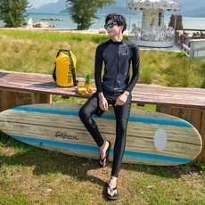 A+精選 情侶潛水泳衣 男女分體長袖長褲泳衣 衝浪泳衣 速乾防晒