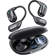 ANVOSED 번역 이어버드 실시간 u2013 156개 언어 AI 어시스턴트가 포함된 무료 앱 및 4가지 스마트 모드 여행 비즈니스 학습을 위한 초경량 오픈 잉크 블랙, Ink Black