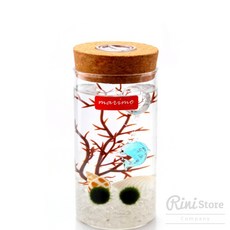 리니홈 마리모 유리병 LED 6.5x12.5cm 새우어항