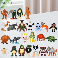 聖誕節山海經手辦擺件 3.5-5.5cm 木棍人公仔模型24款, 1個, 山海經迷你24件套袋裝(PVC款)