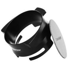 Coosigar 54mm 에스프레소 도징 깔때기 및 퍽 스크린 세트 그라인더 트리거가 있는 핸즈프리 포타필터 깔때기. Breville 54mm 포타필터에 맞습니다. 재사용 가능, 54MM For Breville Black