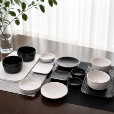 보이런던 앤느와르 1인 식기세트 화이트 6 P 앤블랑 1인 그릇세트 블랙 6 P /2인그릇세트/2인식기세트/홈세트/그릇세트/식기세트/예쁜그릇/밥그릇/국그릇, 1세트, 6P, 앤느와르(블랙)