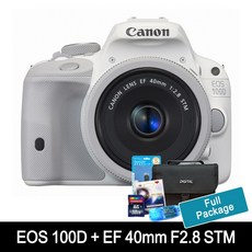 캐논 카메라 EOS 100D+EF 40mm F2.8 STM 단렌즈 [화이트]+64GB+가방+UV필터+리더기+청소세트 [6종 풀세트 포함] k, 단품