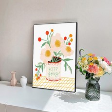 花藝 V005 | 37x50 cm | 實木框 | 微噴掛畫 - 台廠製作, 黑框出貨 I 要金或白色框 備註告知