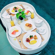 땅콩 덩굴 쟁반 과일 저장 쟁반 수제 물 수영 부품 수영장 음료수 컵 부동 파티 음료수 매트리스