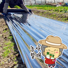 농사할매 멀칭비닐 무공 유공 농업용 흑색 검정 텃밭 농업용 농사 하우스 비닐, 1개