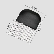 스테인리스 스틸 감자 칩 슬라이서 반죽 채소 과일 크링클 웨이브 키친 나이프 커터 초퍼 프렌치 프라이 메, 03 Black
