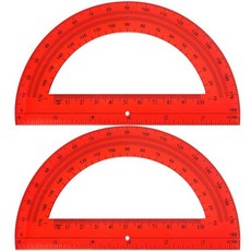 EBOOT 플라스틱 각도기 수학 180도 15.2cm(6인치) 2개 팩 (블루) 125033 7013613988, 레드