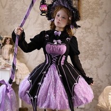 洛麗塔萬聖節黑甜風連衣裙