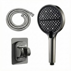 KOLKO克魯克家居 七檔增壓蓮蓬頭 渦輪增壓 14公分大面板 七檔模式, 【槍灰色】14cm蓮蓬頭+防爆管+支架, 1個