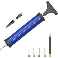 농구 축구 배구 럭비 운동 스포츠 볼을 위한 DDUO 휴대용 볼 펌프 바늘 노즐 연장 호스가 포함된 에어 인플레이터 키트