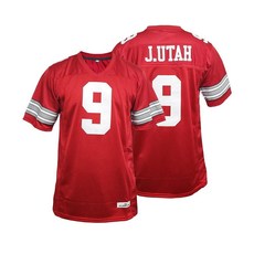 FieldFames Johnny J.Utah 9 풋볼 저지 리브 남성용 바느질 영화 스타일 90S 힙합 스포츠 셔츠 필름 코스프레 의상 레드 M