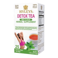 Hyleys 클렌징 허브차 키트 84개 티백 포함 28일 분 바디 클렌징, 민트, 1개, 37.5g