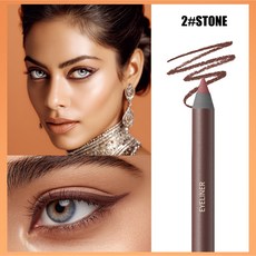 [아이라이너] 컬러 젤라이너 깎기 가능 방수 방한 번짐없음 부드러운 필기감 장시간 지속 매끄러운 아이라인 표현 데일리 아이메이크업, 2개, 02