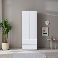 퍼니아트 니엘 2단서랍장 키 큰 옷장 800 이불장, 01_화이트