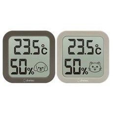 【平安】日本 dretec 寵物環境溫濕度計 淺灰色 深灰色, 1個