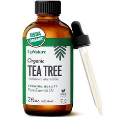 UpNature 티트리 오일 - 피부 머리카락 발톱 신체 및 두피용 100% 순수 USDA 인증 유기농 에센셜 (56.7g(2온스)