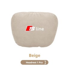 핫 라인 스웨이드 자동차 헤드레스트 목 시트 요추 쿠션 소프트 넥, 색상 이름: 4. Beige Headrest