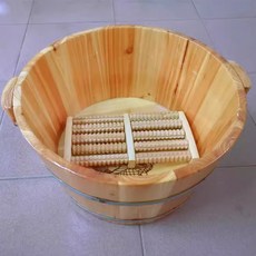 족욕통 발찜질 원목 나무통 각탕기 대야, 25cm 나무 욕조 롤러, 1개