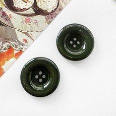 30mm 유광 컬러 4구 코트단추 쟈켓단추 빅사이즈 단추, 진카키, 1개