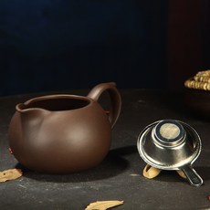 紫砂公道杯 茶海 紫砂功夫茶具配件 紫砂奶壺潮州硃泥壺茶道零配, 大號公道杯360ml（棕色）送茶漏, 1個