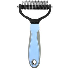 寵物梳毛刷，圓潤梳齒不傷皮膚，雙面開結設計，一撕即淨方便清潔, 藍色小號 17.5*6.5cm 刀片11片, 1個