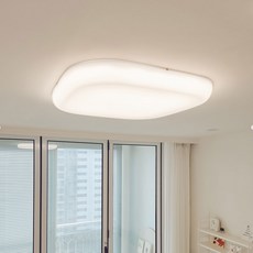 국산 LED 천장 방등 조명 전등교체 몽돌 40w 60w, 주백색(아이보리빛-4000K)