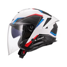 LS2 OF618 VERSO II 3/4安全帽, AIR 亮白/紅,L (58-59) 中帽, AIR 亮白/紅