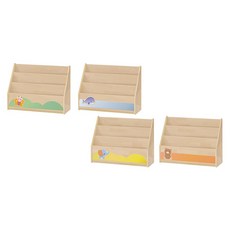 아이꿈터 고무나무책꽂이 3단 유아용, 곰돌이 일자(777866)