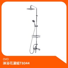 京典衛浴OVO淋浴花灑組T8044 沐浴龍頭升降桿組，多段出水模式，頂噴手持花灑，輕鬆享受舒適沐浴, 1個