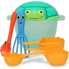 Melissa & Doug 써니패치 모래 베이킹 세트 해변 장난감 3세 이상, 혼합색상, 1개, 기본 구성