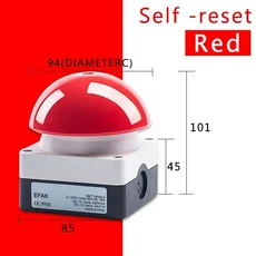 1/5/10 Pcs 대형 버섯 헤드 스위치 IP67 Watproof FAK R/KC11/I 1NO + 비상 정지 자체 재설정 핸들 풋 푸, 05 Red Self Reset, 06 1NO, 01 5 Pcs