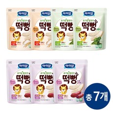 일동후디스 아이얌 유기농 쌀과자 떡뻥 7개 혼합, 30g, 1세트, 백미2 + 자색3 + 시금치2