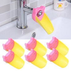 수도꼭지 연장 B형 6개 세면대 실리콘 수도꼭지 연장탭 연장헤드 연장호스 연결부품, 수도꼭지연장홀더B형 X 6개